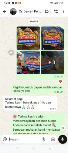 Testimonial Papan Bunga Pernikahan pasirtanjung